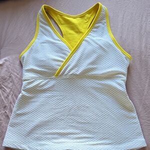 Lululemon Athletica Yellow and White Tank Top
